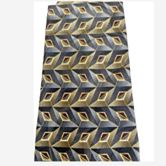 Abstract Men's Tie By Nubio Collezione Esclusivo 100% Silk Blue/Gray/Maroon 3D - Picture 2 of 5